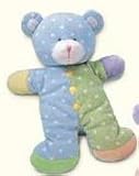 Blue Plush Bear Baby Rattle