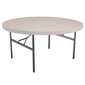 Lifetime® Portable Round Folding Table 60 - Almond. Package of 12