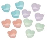 Miniamo Pastels Set of Twelve Silicone Mini Heart Shape Cases, 3.5cm