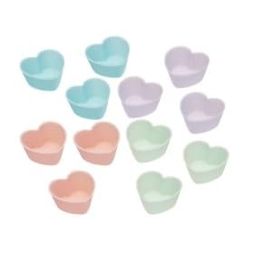 Miniamo Pastels Set 12 mini stampi in silicone a forma di cuore, 3,5 cm Miniamo Pastels Set 12 mini stampi in silicone a forma di cuore, 3,5 cm