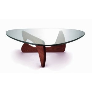 Designer Modern Isamu Noguchi Coffee Table Cherry Wood Base