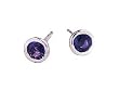 18k White Gold Natural Sapphire Mini Bezel Stud Earrings Ct.tw 0.75