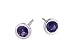 18k White Gold Natural Sapphire Mini Bezel Stud Earrings Ct.tw 0.75