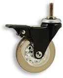 Cool Casters - Translucent Wheel Caster, Smoked Black Wheel Wheel, Chrome Yoke, Threaded Stem, No Brake - Item #50-75-SMBL-BL-TS-WB