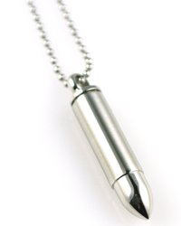 Tomas Stainless Steel Threaded Bullet Necklace