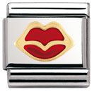 Nomination Composable Classic FUN Edelstahl, Email und 18K-Gold (Mund ROT) 030209 Preisvergleich