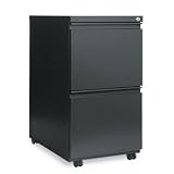 Alera PB542823CH Two-Drawer Mobile Ped File w/Full-Length Pull, 15-7/8w x 23d, Charcoal