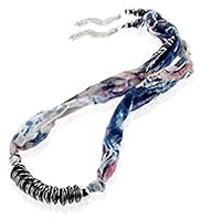 Abstract Print Tassel Scarf Necklace