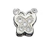 Sterling Silver CZ Butterfly Post Earrings