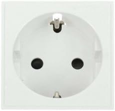 European Power Socket Euro Module. 16 Amp. White by Networking Tools