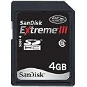 SanDisk 4 GB Extreme III SDHC Card (SDSDRX3-4096-A21, Retail Package)