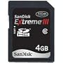 SanDisk 4 GB Extreme III SDHC Card (SDSDRX3-4096-A21, Retail Package)
