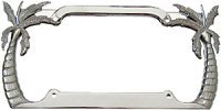 Palm Trees License Plate Frame (Chrome Plated Metal)