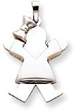 Girl With Bow Charm, White Gold