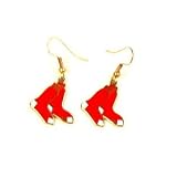 Boston Red Sox MLB Gold Toned Dangle Earrings