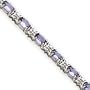 14k White Gold Tanzanite and Diamond Bracelet - 7 Inch - Box Clasp - JewelryWeb