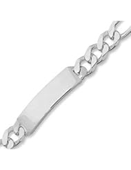 Identification ID Bracelet 13mm Beveled Curb Chain Sterling Silver - Engraving Included
