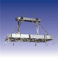 Modern 2-Light Pot Rack - Satin Nickel