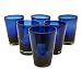 Drinking glasses, 'Cobalt Angles' (set of 6)