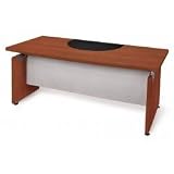 Milano Cherry Executive Desk (Cherry/Silver) (29.5H x 72.2W x 36.2D)