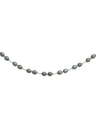 Sterling Silver 6-7mm Black Freshwater Cultured Pearl Necklace
