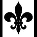 Black Reflective Fleur De Lis Biker Construction Helmet Vinyl Die Cut Decal Sticker for Any Smooth Surface