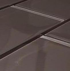 Reflections Subway Glass Tile 4x8" Clear Brown Earth