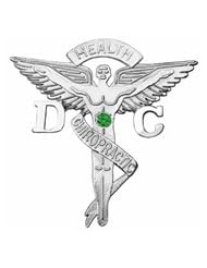 NursingPin - Doctor of Chiropractic Medicine DC Graduation Pin with Emerald in Silver