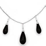 14K White Gold with Diamond and B.o. Necklace D-.10