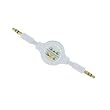 INSTEN White Retractable 3.5mm Audio Extension Cable M / M, compatible with Apple? iPhone? 4/4S