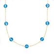 14K FACETED SWISS BLUE TOPAZ TIN CUP NECKLACE, 16"