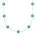 14K FACETED SWISS BLUE TOPAZ TIN CUP NECKLACE, 16"