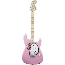 Fender Squier Hello Kitty Strat Guitar, Pink