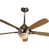 Hunter 28111 Lugano Ceiling Fan in Brushed Nickel with Reversible Maple/Graphite Blades