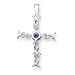 Sterling Silver Pink & Blue CZ (Cubic Zirconia) Cross with 20 Inch Sterling Silver Chain