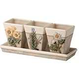 Ceramic Planter Set, 4Pc