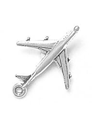 Sterling Silver 3D 747 Jet Commerical Airplane Transportation Charm
