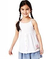 Pure Cotton Ribbed & Buttoned Vest Top