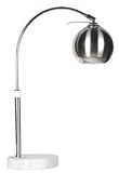 Marble Marble  Modern Steel Arc and White Marble Base Desk Lamp