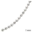 Diamond Cut 1mm Rhodium Ball Chain in 16" and 18" Lengths, #8419