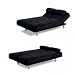 Urban Lounge Atlanta Convertible Sofa, Black Microsuede