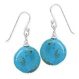 .925 Silver & Turquoise Disc Earrings