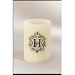 Monogram LED BlowOut Wax Candle with Lightbulb Wick - H