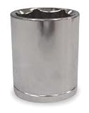 Westward 1NUB1 Socket, 1/2 In Dr, 6 Point, 24mm, 1 5/8 In