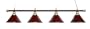 72" Metal Brass - Burgundy Finish Pool Table Light Billiard Lamp
