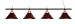 72 Metal Brass - Burgundy Finish Pool Table Light Billiard Lamp
