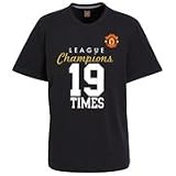 Manchester United Champions 19 Times T-Shirt – Black – Large