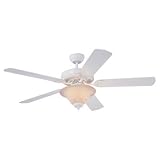 21UD%2BuNp8%2BL. SL160 Monte Carlo 5HS52WHD L Homeowners Deluxe 52 Inch 5 Blade Ceiling Fan with Light Kit, White Finish