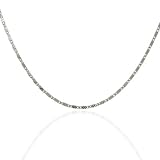 14K White Gold Mirror Diamond Cut Necklace 18
