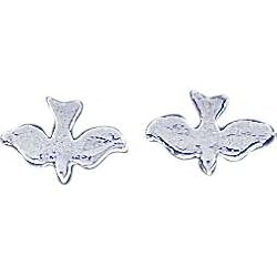 Sterling Silver Dove Stud Earrings Ear Jewelry